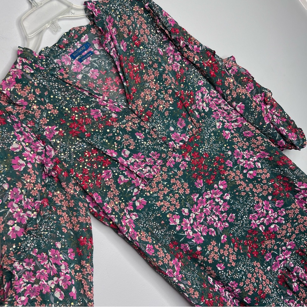 Biltmore Women's 3/4 Sleeve Ruffle Midi Dress - Picture 3 of 7